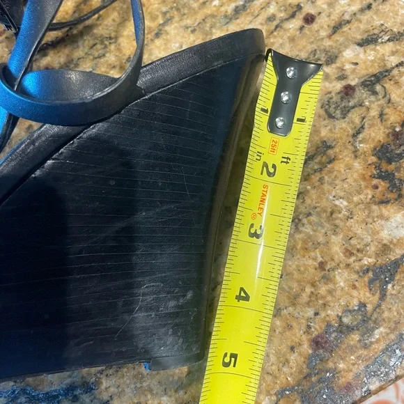 Cole Haan Black Wedge Sandals - Picture 6 of 6